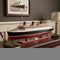 15" Black and Red Normandie Large Boat Hand Painted Decorative Boat