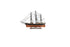 25" Brown And Black Solid Wood Hand Painted Boat