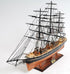25" Brown And Black Solid Wood Hand Painted Boat