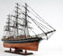 25" Brown And Black Solid Wood Hand Painted Boat