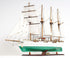 25" Green And White Solid Wood Hand Painted Boat