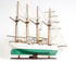 25" Green And White Solid Wood Hand Painted Boat