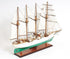 25" Green And White Solid Wood Hand Painted Boat