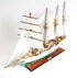25" Green And White Solid Wood Hand Painted Boat