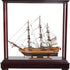 50" Wood Brown Solid Wood Hand Painted Model Boat Tabletop Sculpture