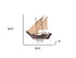27" Wood Brown Solid Wood Hand Painted Dhow Medium Model Boat