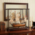 39" Wood Brown HMS Surprise 1796 Table Top Display Case Hand Painted Model Boat