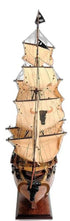 32" Brown Solid Wood Hand Painted Model Boat