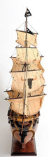 32" Brown Solid Wood Hand Painted Model Boat