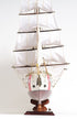 28" Maroon And White Solid Wood Hand Painted Boat