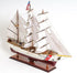 28" Maroon And White Solid Wood Hand Painted Boat