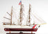 28" Maroon And White Solid Wood Hand Painted Boat