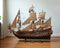 130" Brown Solid Wood Hand Painted Boat