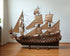 130" Brown Solid Wood Hand Painted Boat
