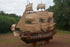 130" Brown Solid Wood Hand Painted Boat