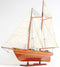 28" Brown Solid Wood Hand Painted Boat