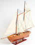 28" Brown Solid Wood Hand Painted Boat