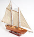 28" Brown Solid Wood Hand Painted Boat