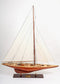 49" Brown Solid Wood Hand Painted Boat