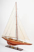 49" Brown Solid Wood Hand Painted Boat