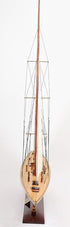 49" Brown Solid Wood Hand Painted Boat