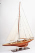 49" Brown Solid Wood Hand Painted Boat