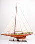 49" Brown Solid Wood Hand Painted Boat