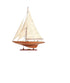 32" Brown Solid Wood Hand Painted Boat