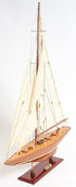 32" Brown Solid Wood Hand Painted Boat