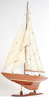 32" Brown Solid Wood Hand Painted Boat