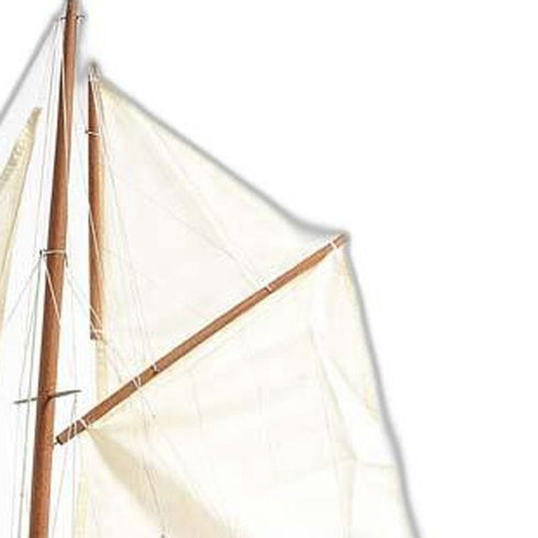 26" Brown Solid Wood Hand Painted Boat