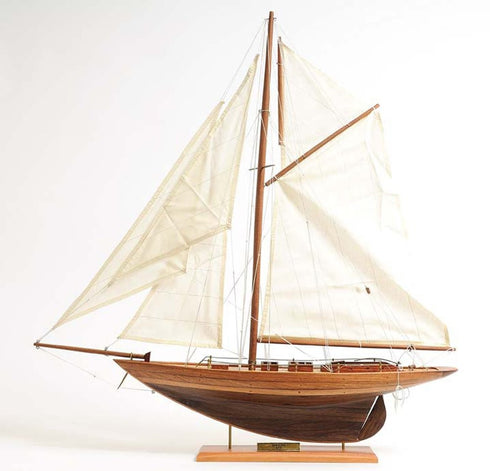 26" Brown Solid Wood Hand Painted Boat