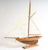 26" Brown Solid Wood Hand Painted Boat
