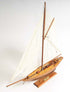 26" Brown Solid Wood Hand Painted Boat