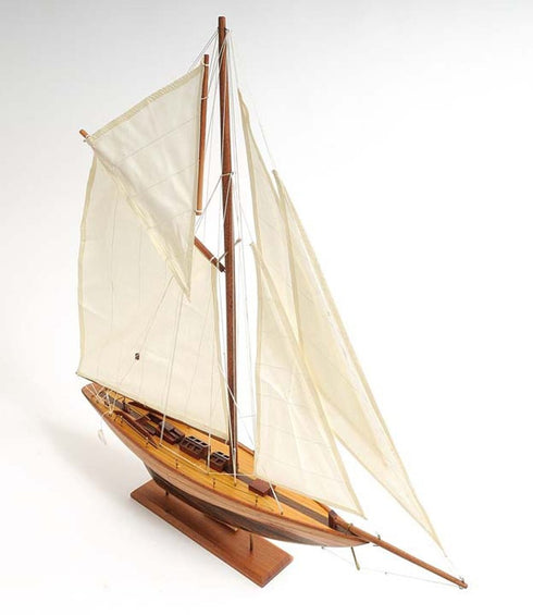 26" Brown Solid Wood Hand Painted Boat