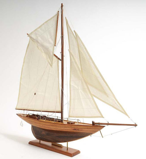 26" Brown Solid Wood Hand Painted Boat
