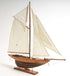 26" Brown Solid Wood Hand Painted Boat