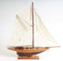 26" Brown Solid Wood Hand Painted Boat