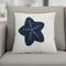 Set Of Two 17" X 17" Blue And White Starfish Throw Pillows