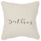 Gray and Cream Canvas Gather Decorative Throw Pillow