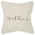 Gray and Cream Canvas Gather Decorative Throw Pillow
