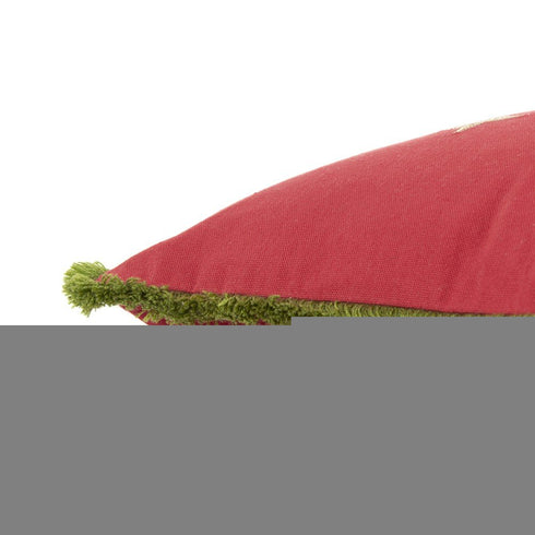 Red Green Sparkle Embroidered Throw Pillow