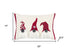 14" X 20" Red And Ivory Cotton Christmas Gnomes Throw Pillow With Embroidery