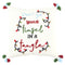 20" Ivory Christmas Cotton Throw Pillow with Embroidery