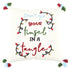 20" Ivory Christmas Cotton Throw Pillow with Embroidery