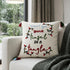 20" Ivory Christmas Cotton Throw Pillow with Embroidery
