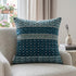 Blue and Aqua Beaded Embroidered Decorative Throw Pillow