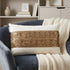 Glam Off White with Golden Sequins Lumbar Throw Pillow
