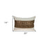 Glam Beige with Golden Sequins Lumbar Throw Pillow
