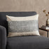 Glam Beige with Silver Sequins Lumbar Throw Pillow